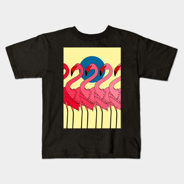 Flamingo party Kids T-Shirt by magyarmelcsi